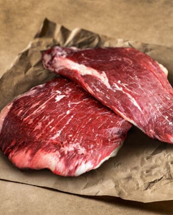 Photo of Brant Lake Wagyu falnk steak on butcher paper