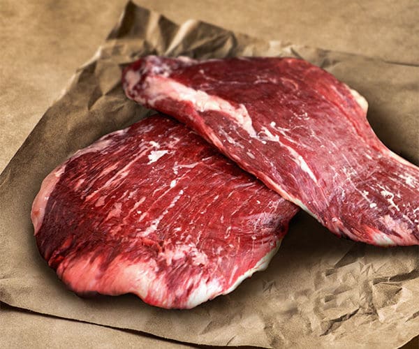 Photo of Brant Lake Wagyu falnk steak on butcher paper